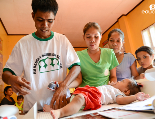 A village nutrition volunteer helping one child at a time…