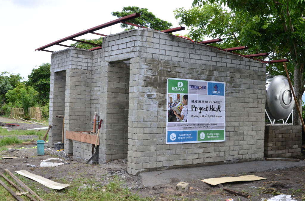 Project HeaR water and sanitation facility in the middle of construction taken in 6 June 2017 at Pinit Elementary School, Ligao City, Albay.